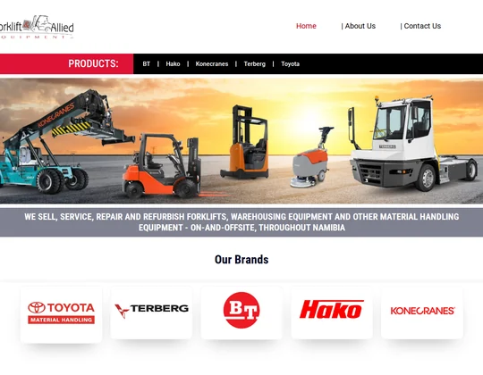 Forklift Namibia website screenshot